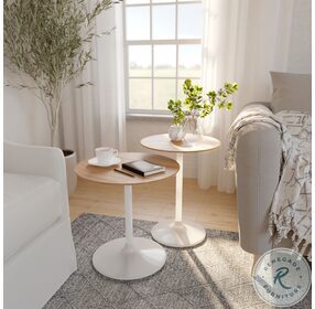 Global Archive White And Brown Nesting Tables