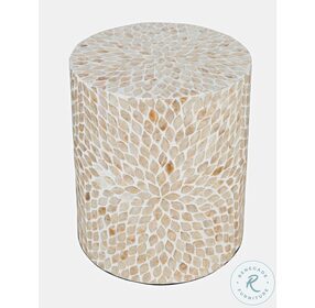 Global Archive Sand Handcrafted Capiz Shell Small Accent Table