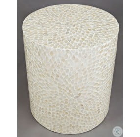 Global Archive Natural Handcrafted Capiz Shell Large Accent Table