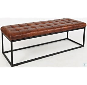 Global Archive Saddle Leather Bench
