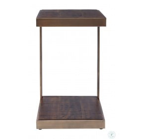 Global Archive Burnished Copper C Shape Accent Table