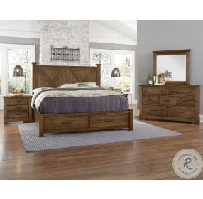 Cool Rustic Amber Queen Poster Bed With Footboard Storage