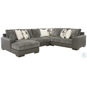 Larkstone Pewter LAF Corner Chaise Small Sectional