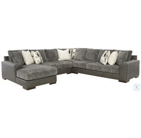 Larkstone Pewter LAF Corner Chaise Large Sectional