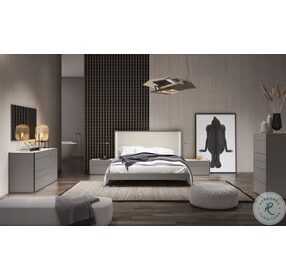 Sintra Grey And White Queen Platform Bed