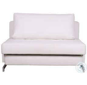 K43-1 White Leatherette Premium Sofa Bed