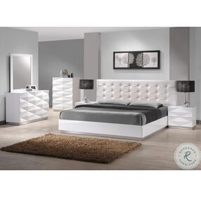 Verona White Lacquer Full Platform Bed