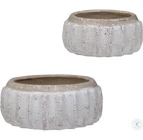 Azariah Distressed Cream And Beige Decorative Bowl Set Of 2