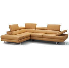 A761 Freesia Italian Leather Chaise LAF Sectional