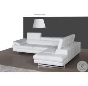 A761 Snow White Italian Leather RAF Sectional