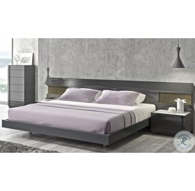 Braga Natural Grey Lacquer Platform Bedroom Set