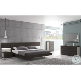 Maia Light Grey Lacquer King Platform Bed