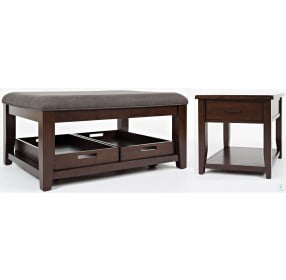 Twin Cities Dark Brown Ottoman Cocktail Table