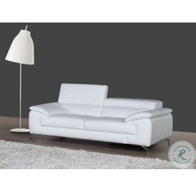 A973 White Italian Leather Living Room Set