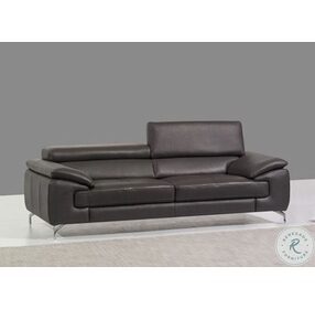 A973 Grey Italian Leather Living Room Set