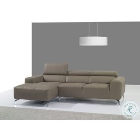 A978B Burlywood Italian Leather Chaise LAF Sectional