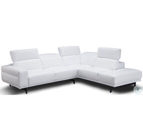 Davenport Snow White Top Grain Leather RAF Sectional