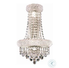 V1800W12SC-RC Primo 12" Chrome 4 Light Wall Sconce With Clear Royal Cut Crystal Trim