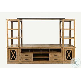 Telluride Naturally Distressed Entertainment Wall With 70" TV Stand