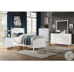 Wellsummer White Twin Poster Bed
