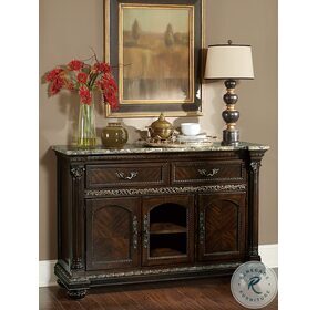 Russian Hill Cherry Faux Marble Top Server