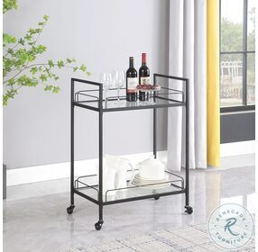 Curltis Clear And Black Serving Cart
