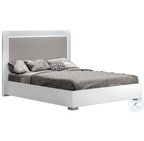 Luxuria White Lacquer Platform Bedroom Set