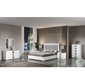 Luxuria White Lacquer King Platform Bed