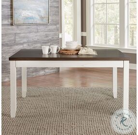 Brook Bay Textured White With Carbon Gray Rectangular Leg Dining Room Set