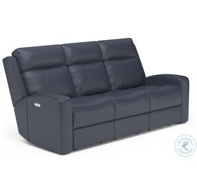Cody Gray Leather Power Reclining Living Room Set With Power Headrest And Footrest