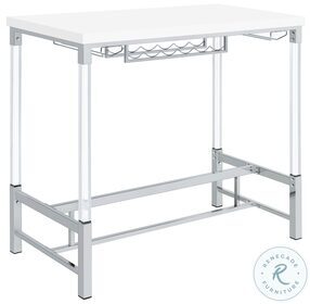 Norcrest White High Gloss and Acrylic Bar Table Set