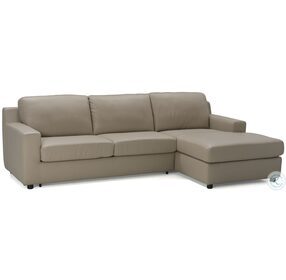 Jenny Beige Leather RAF Sectional
