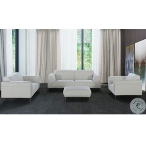 Davos White Leather Sofa