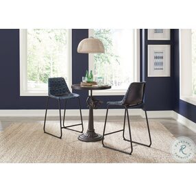 Marquise Blue And Matte Black Counter Height Stool Set of 2