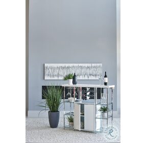 Gallimore High Glossy White And Chrome Bar Cabinet