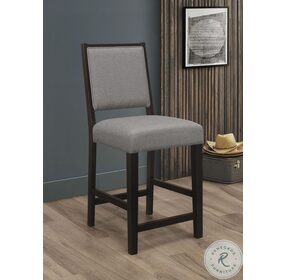 Bedford Grey And Espresso Upholstered Open Back Counter Height Stool Set of 2