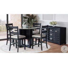 Altamonte Dark Charcoal Round Glass Top Counter Height Dining Table