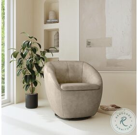 Wade Grey Leather Swivel Chair