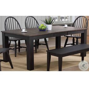 Ashford Black And Rustic Walnut Butterfly Leg Extendable Dining Room Set