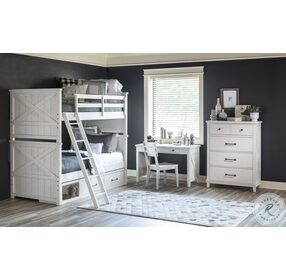 Flatiron Aged White Twin Over Twin Bunk Bed