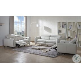 Lorenzo Light Grey Leather Reclining Sofa