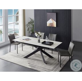Calcutta Grey And Black Powder Extendable Dining Table