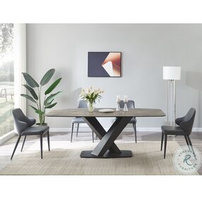 Elegance Brown Fixed Dining Table