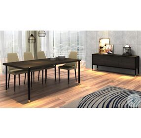 Bosa Tan and Black Dining Chair Set of 2