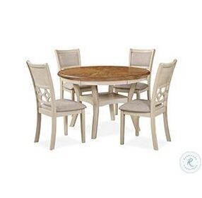 Mitchell Two Tone Bisque And Brown 5 Piece Dining Set