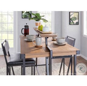 Gia Black Metal And Brown Bamboo Counter Height Dining Table