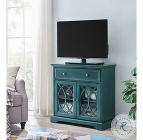 EZ Style Antique Blue 32'' Segmented 2 Door TV Stand