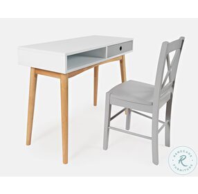 EZ Style Natural and Grey Desk and Chair Set