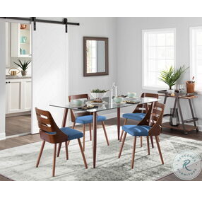 Trevi Blue And Walnut Dining Chair