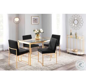 Fuji Gold Metal With Clear Glass Top Dinette Table